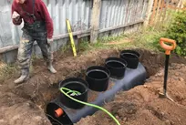 Станция Глубокой биологической очистки Диамант 4 самотёк в переливной дренажный колодец в Вологде